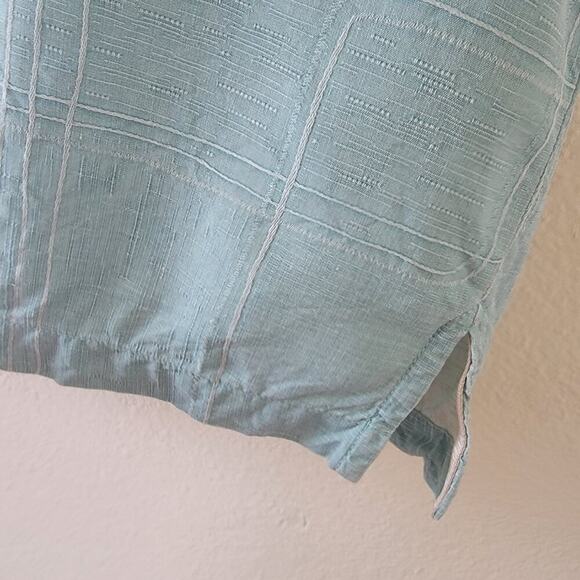 Tommy Bahama Short Sleeve Silk Shirt Mens XL Teal Blue Button Front Collared - Picture 7 of 15